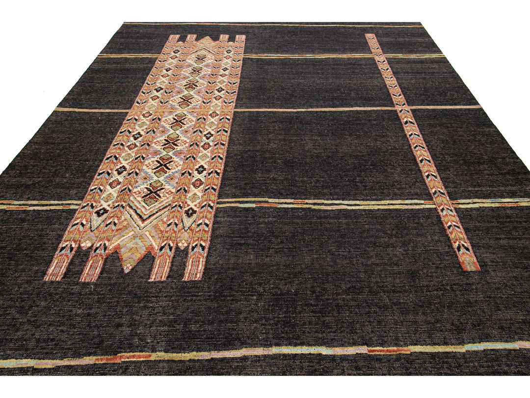 Contemporary Moroccan Wool Rug 9 X 12