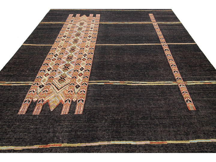 Contemporary Moroccan Wool Rug 9 X 12
