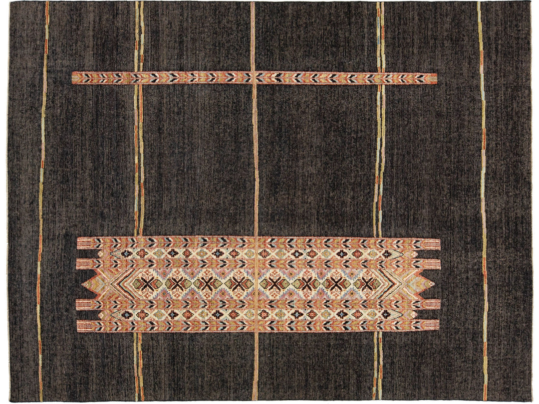 Contemporary Moroccan Wool Rug 9 X 12