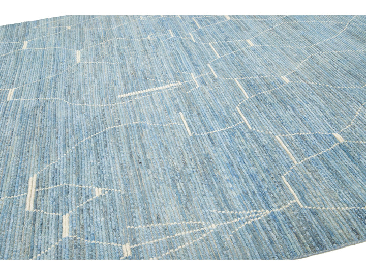 Modern Moroccan Wool Rug 10 X 14