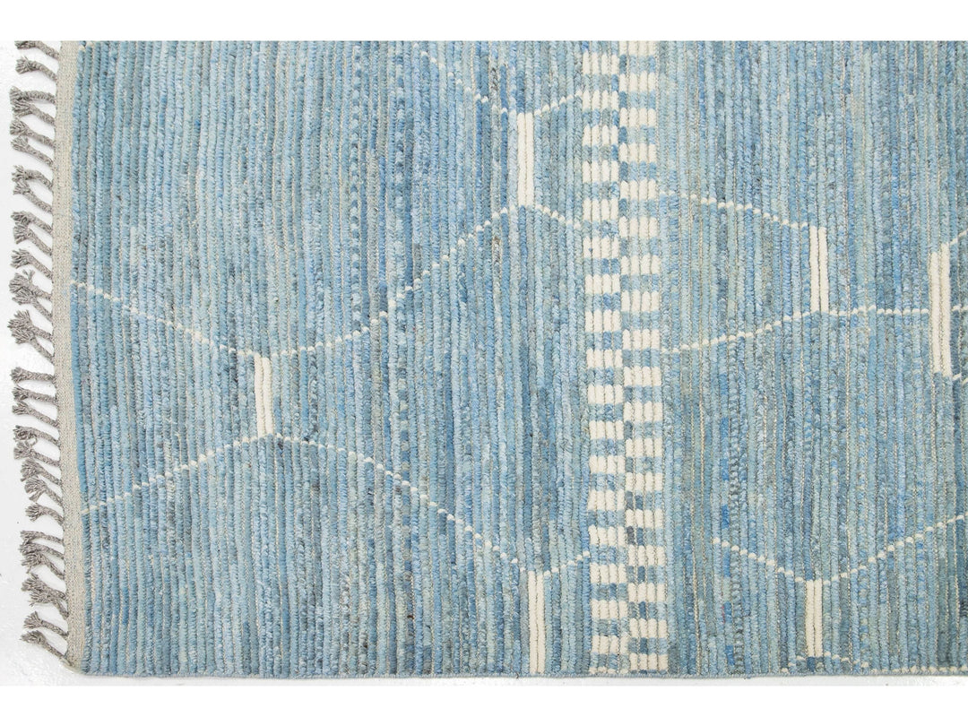 Modern Moroccan Wool Rug 10 X 14