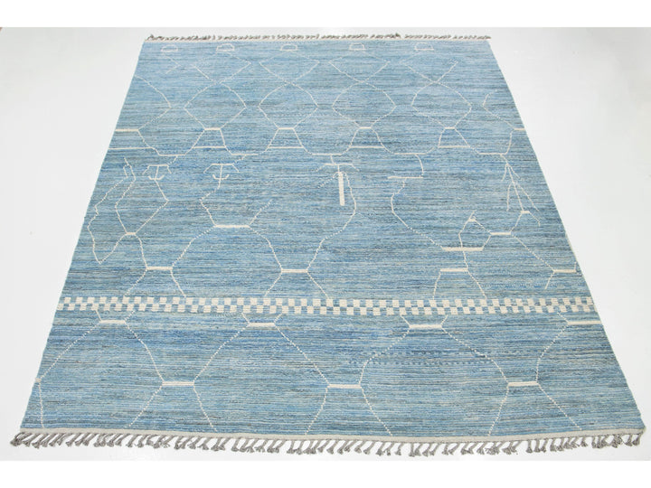 Modern Moroccan Wool Rug 10 X 14