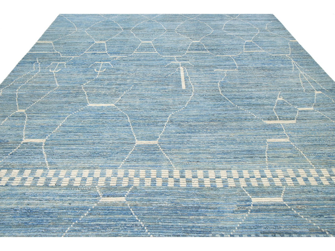 Modern Moroccan Wool Rug 10 X 14