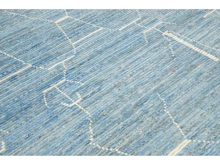 Modern Moroccan Wool Rug 10 X 14