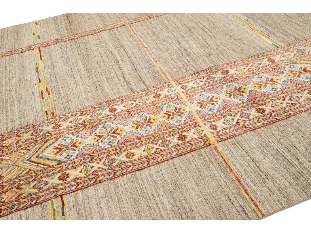 Modern Moroccan Wool Rug 9 X 12