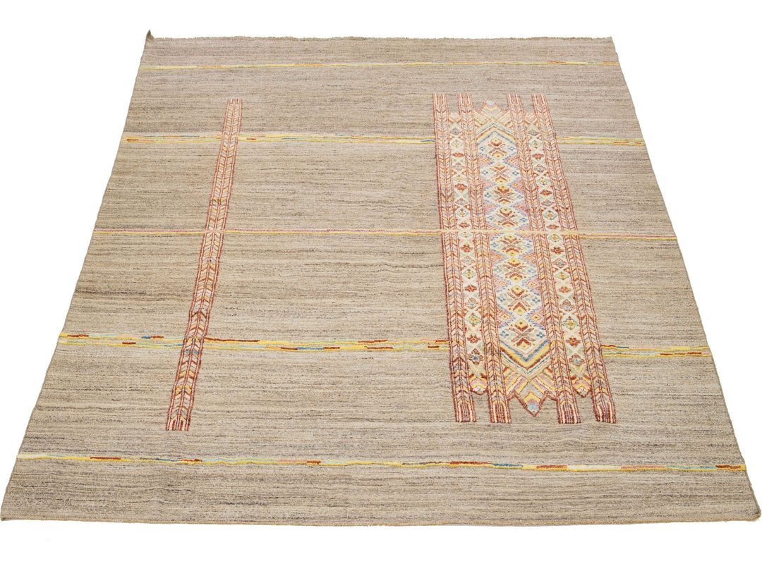 Modern Moroccan Wool Rug 9 X 12
