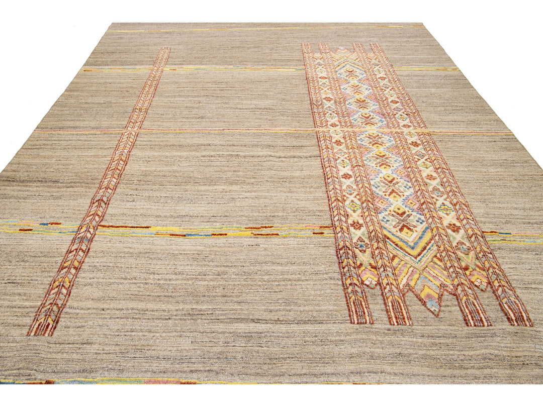 Modern Moroccan Wool Rug 9 X 12