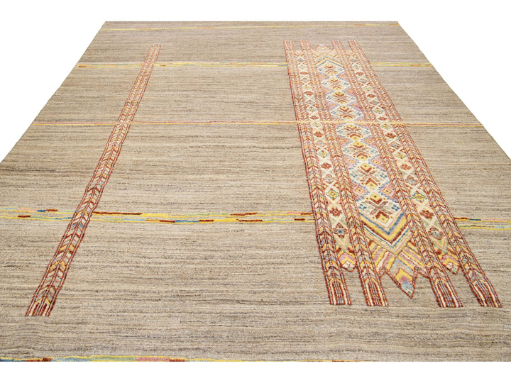 Modern Moroccan Wool Rug 9 X 12