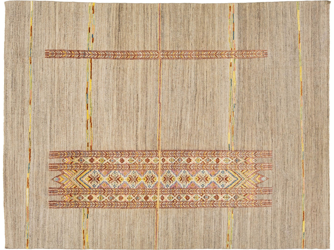 Modern Moroccan Wool Rug 9 X 12