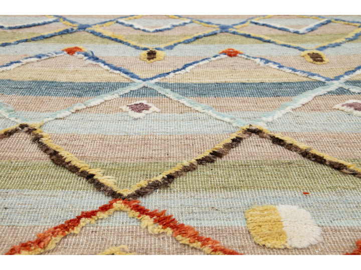 Modern Moroccan Wool Rug 9 X 12