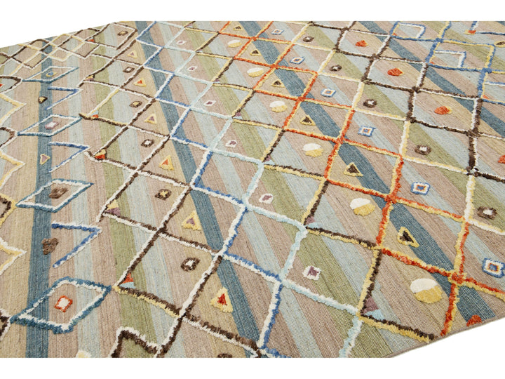 Modern Moroccan Wool Rug 9 X 12