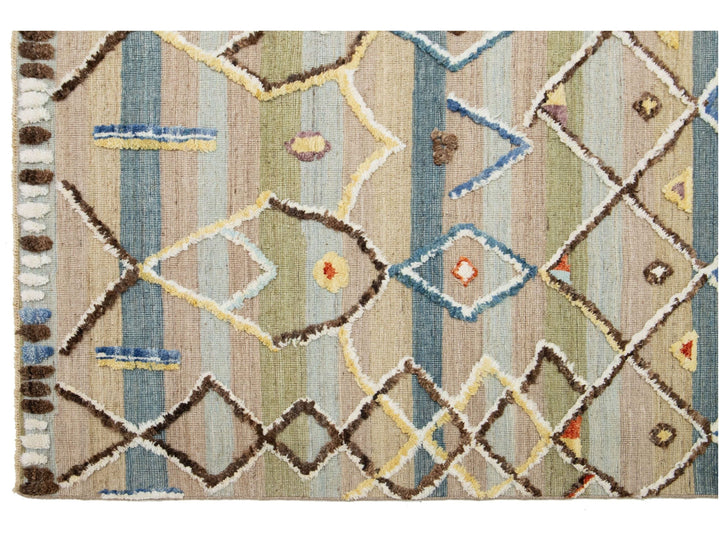 Modern Moroccan Wool Rug 9 X 12