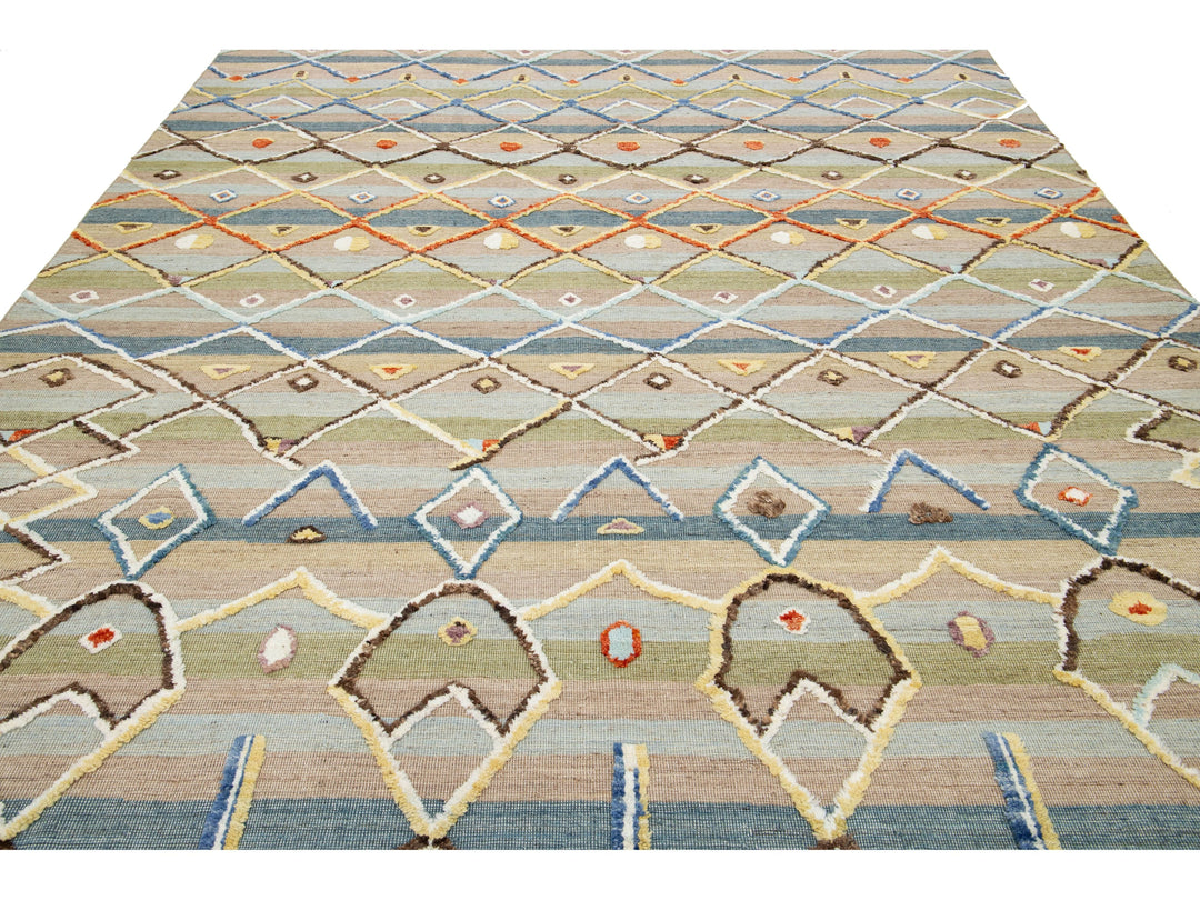 Modern Moroccan Wool Rug 9 X 12