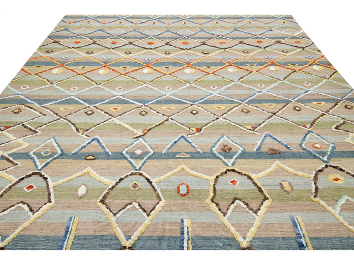 Modern Moroccan Wool Rug 9 X 12