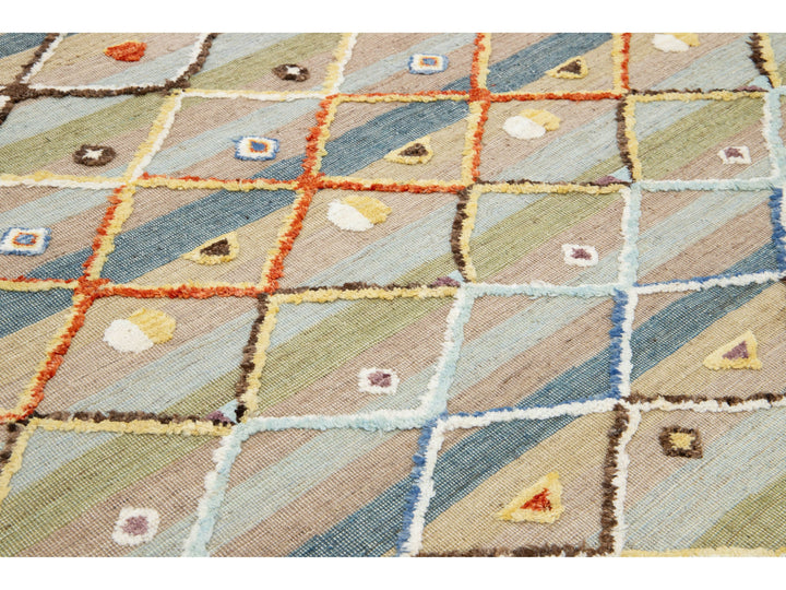 Modern Moroccan Wool Rug 9 X 12
