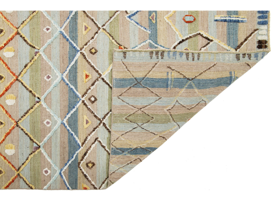 Modern Moroccan Wool Rug 9 X 12