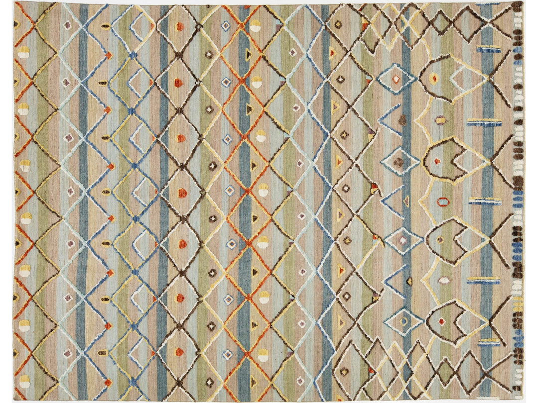 Modern Moroccan Wool Rug 9 X 12