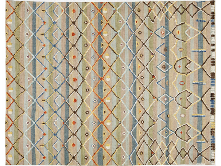 Modern Moroccan Wool Rug 9 X 12