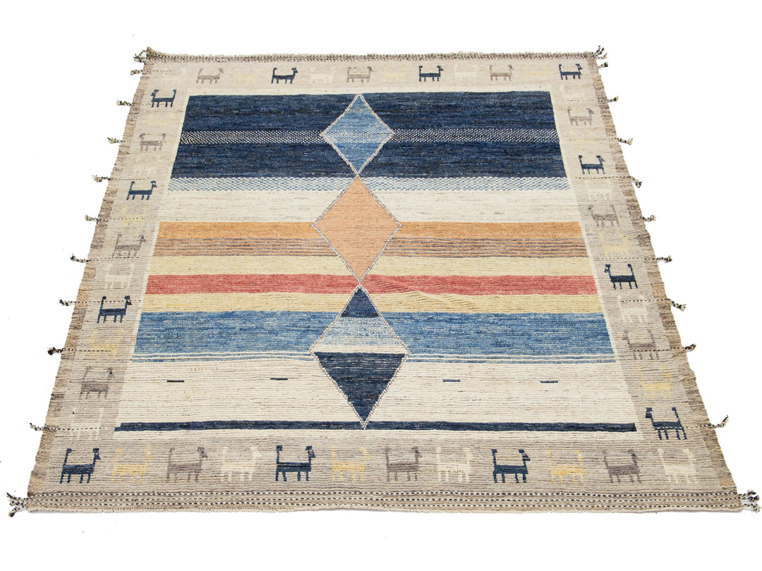 Modern Moroccan Wool Rug 9 X 12