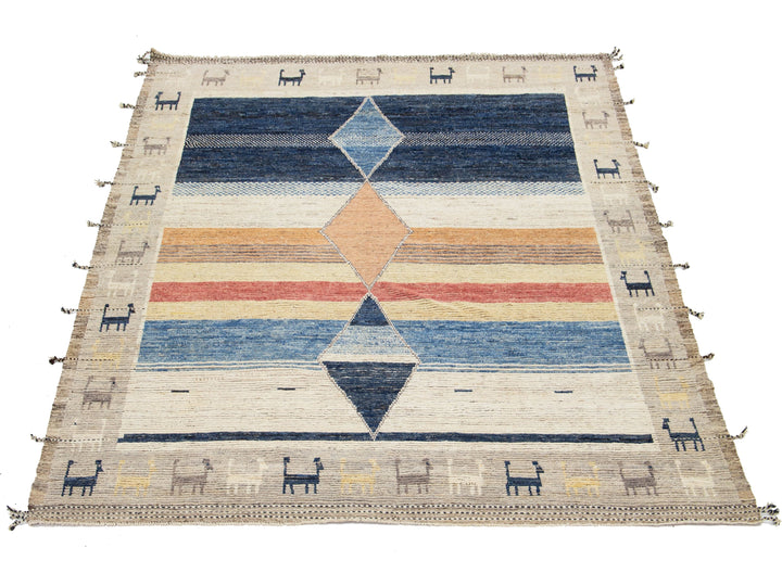 Modern Moroccan Wool Rug 9 X 12