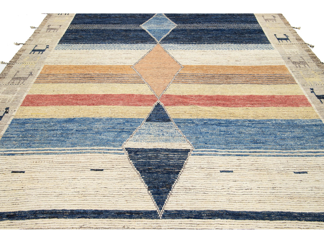 Modern Moroccan Wool Rug 9 X 12