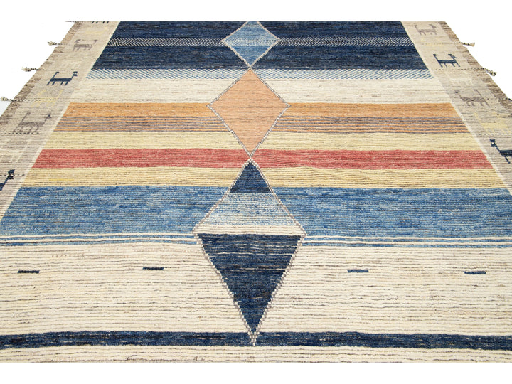 Modern Moroccan Wool Rug 9 X 12