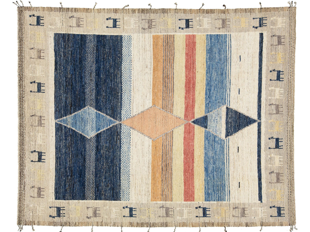 Modern Moroccan Wool Rug 9 X 12