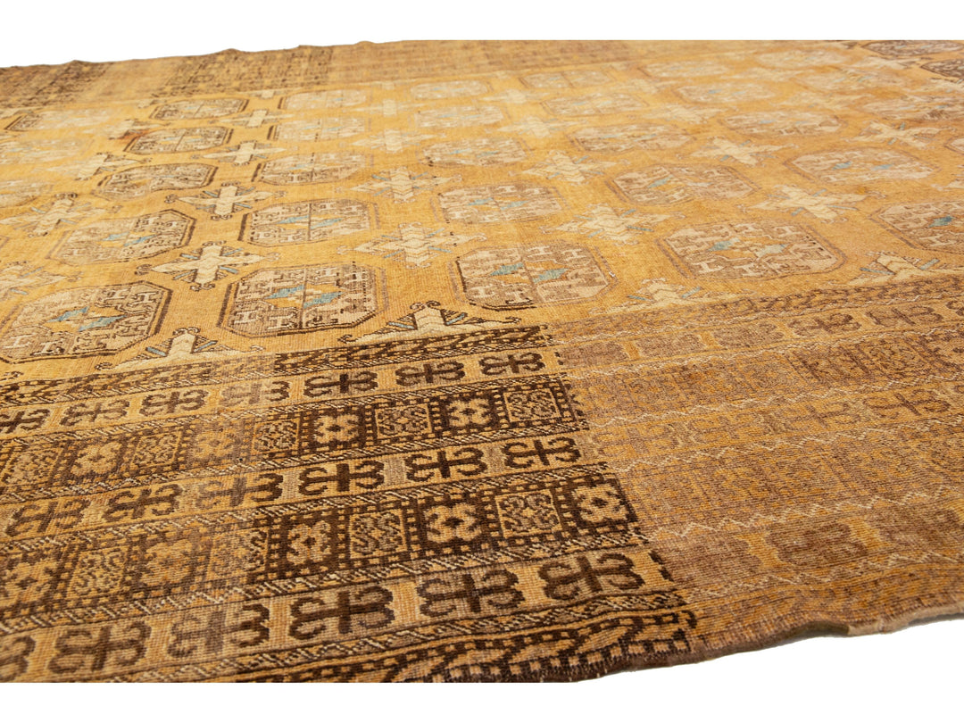 Antique Turkmen Wool Rug 9 X 17