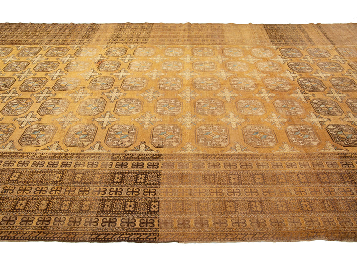 Antique Turkmen Wool Rug 9 X 17