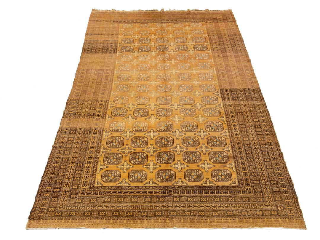 Antique Turkmen Wool Rug 9 X 17