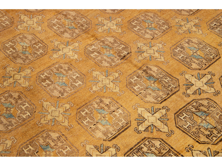 Antique Turkmen Wool Rug 9 X 17