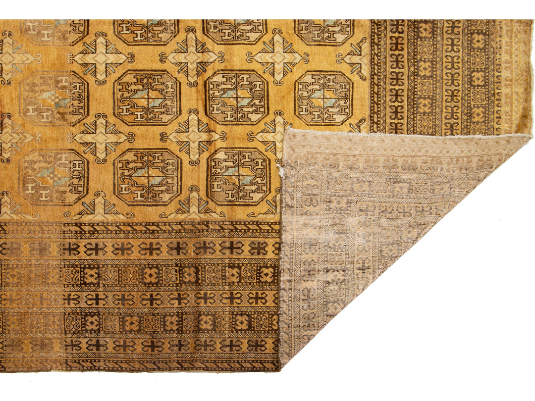 Antique Turkmen Wool Rug 9 X 17