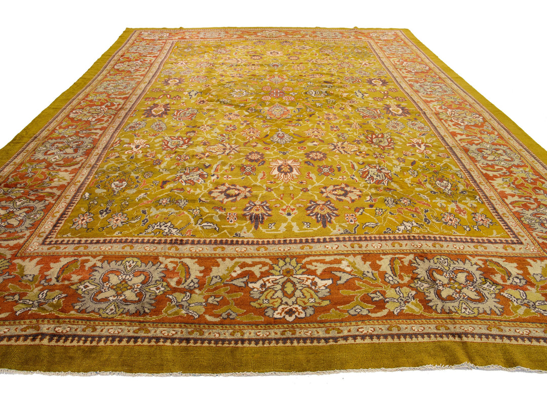 Antique Persian Sultanabad Wool Rug 13 X 17