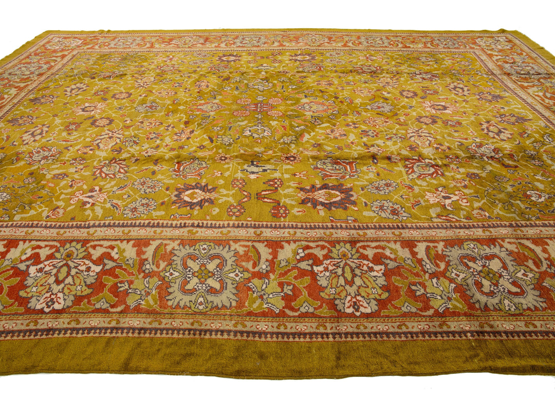 Antique Persian Sultanabad Wool Rug 13 X 17