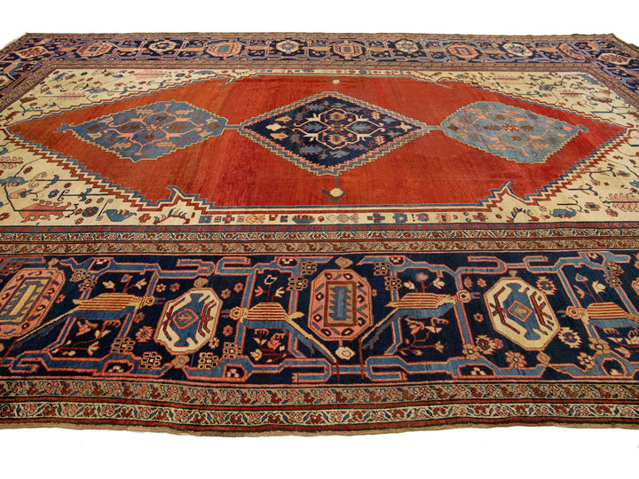 Antique Persian Bakshaish Wool Rug 14 X 20