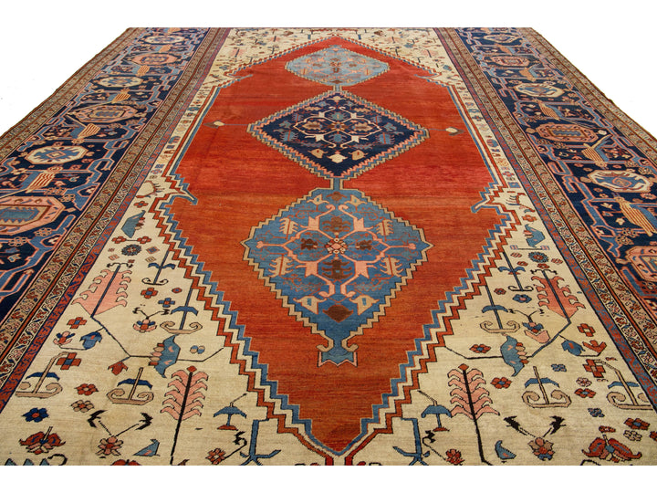 Antique Persian Bakshaish Wool Rug 14 X 20