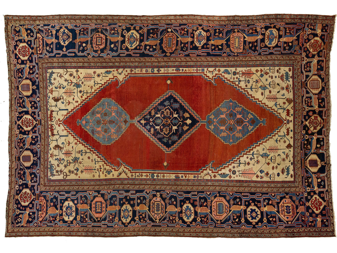 Antique Persian Bakshaish Wool Rug 14 X 20