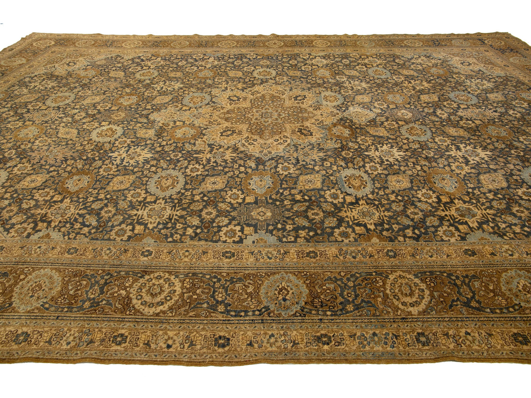 Antique Persian Tabriz Wool Rug 13 X 19