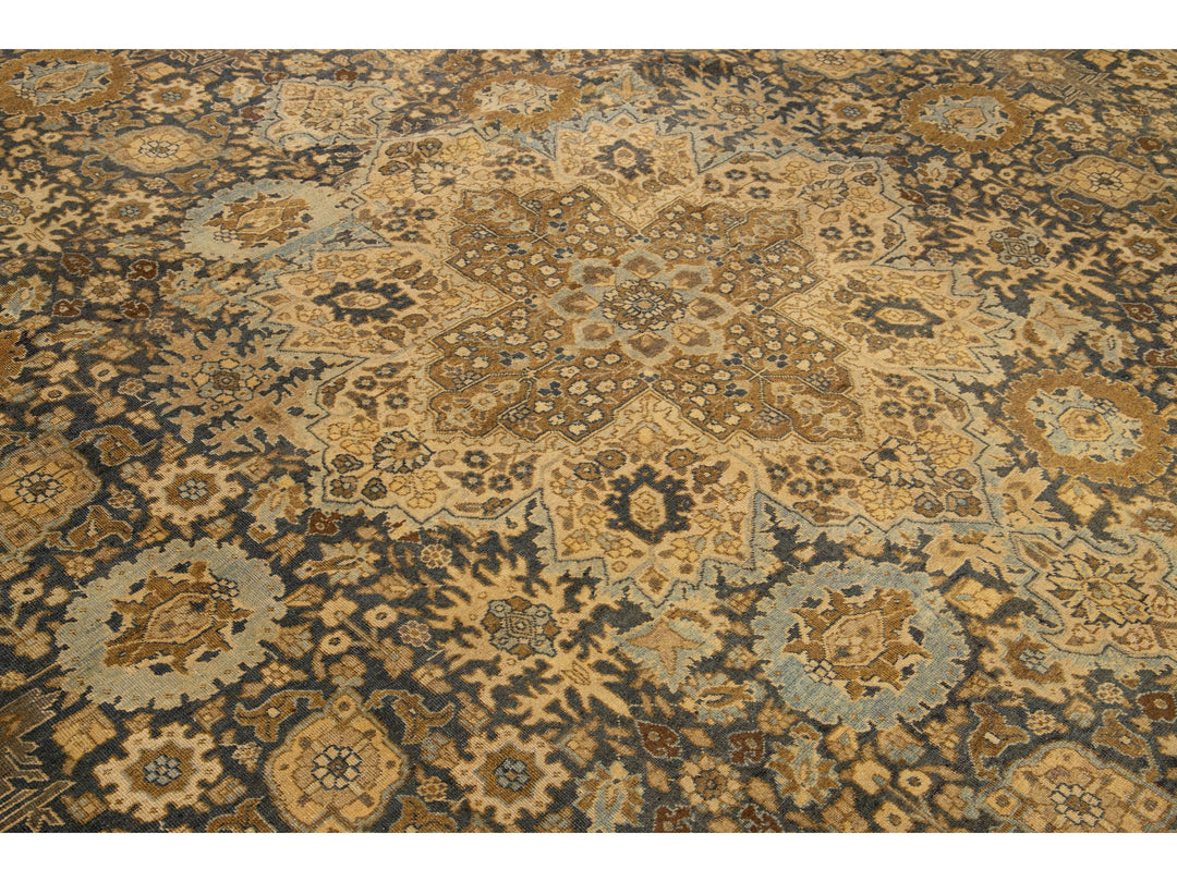 Antique Persian Tabriz Wool Rug 13 X 19