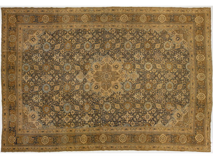 Antique Persian Tabriz Wool Rug 13 X 19