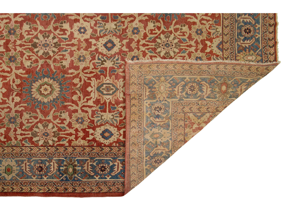 Antique Persian Sultanabad Wool Rug 14 X 22