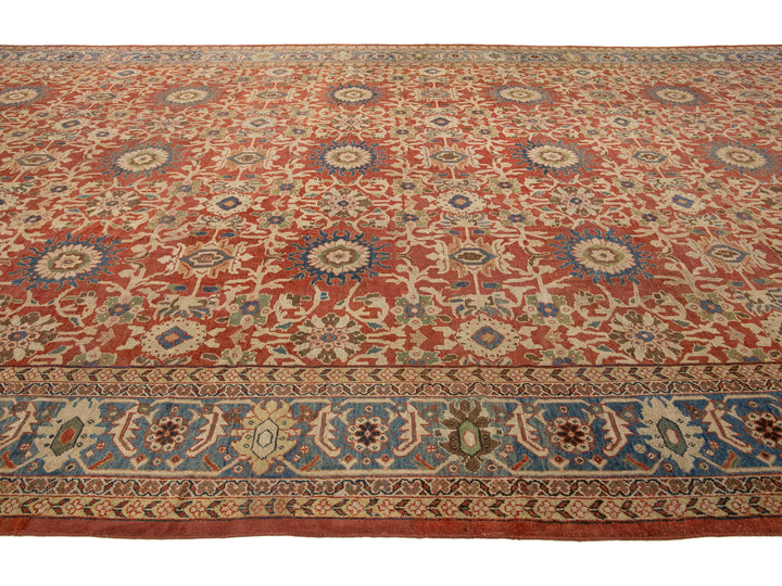 Antique Persian Sultanabad Wool Rug 14 X 22