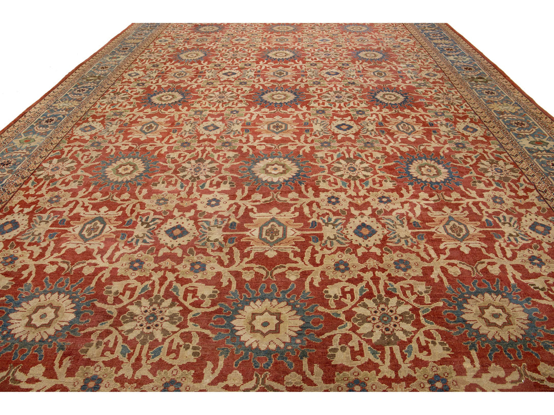 Antique Persian Sultanabad Wool Rug 14 X 22