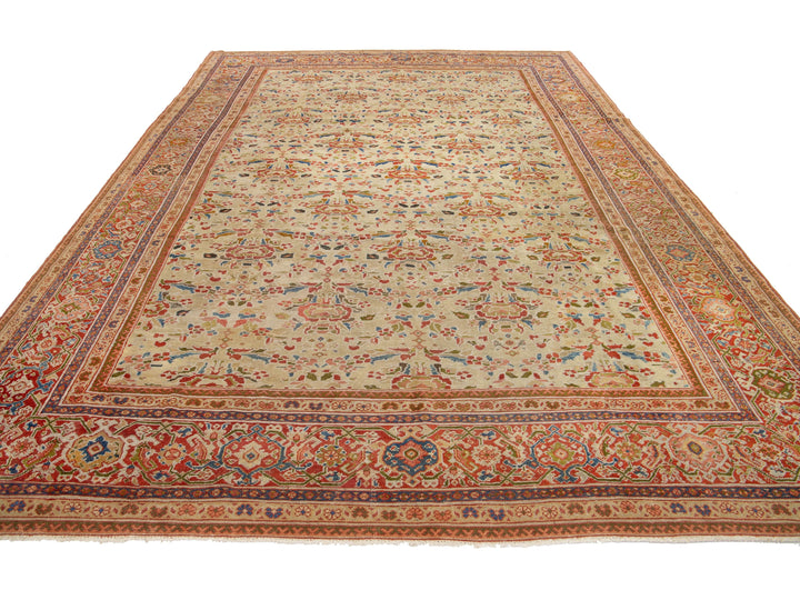 Antique Persian Sultanabad Wool Rug 9 X 13