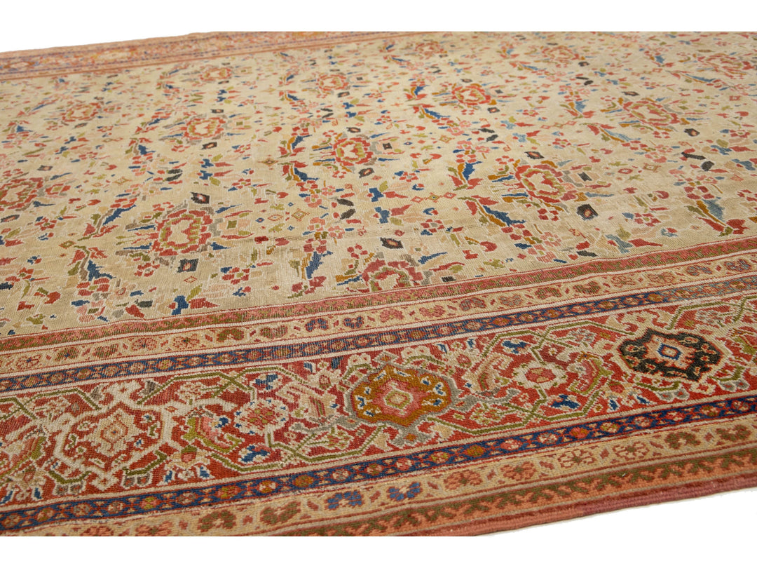 Antique Persian Sultanabad Wool Rug 9 X 13