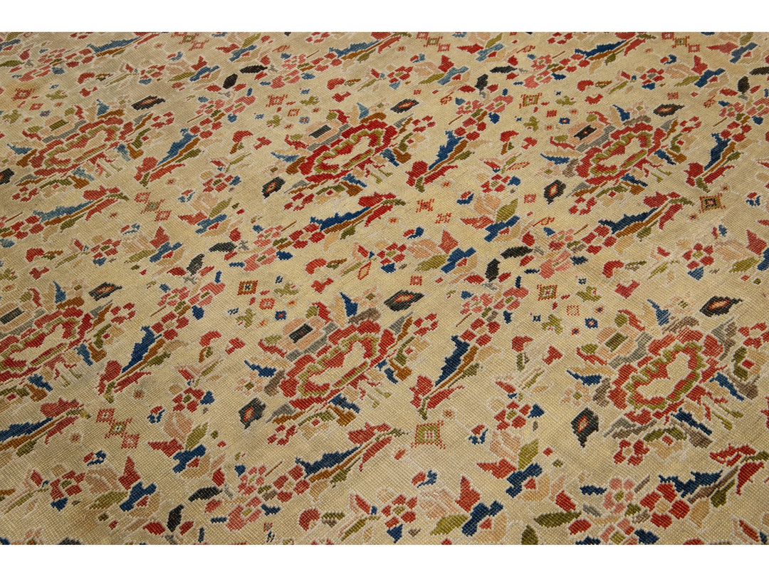 Antique Persian Sultanabad Wool Rug 9 X 13