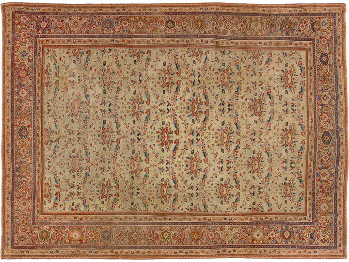 Antique Persian Sultanabad Wool Rug 9 X 13