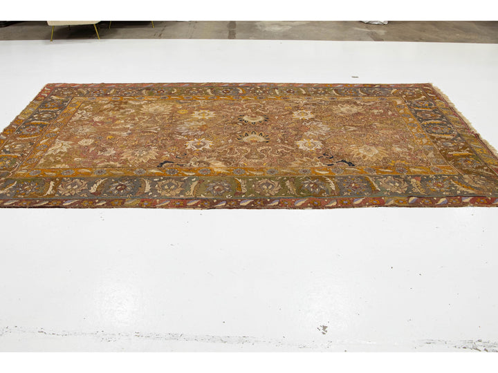 Antique Unique Persian Isfahan Wool Rug 7 X 12