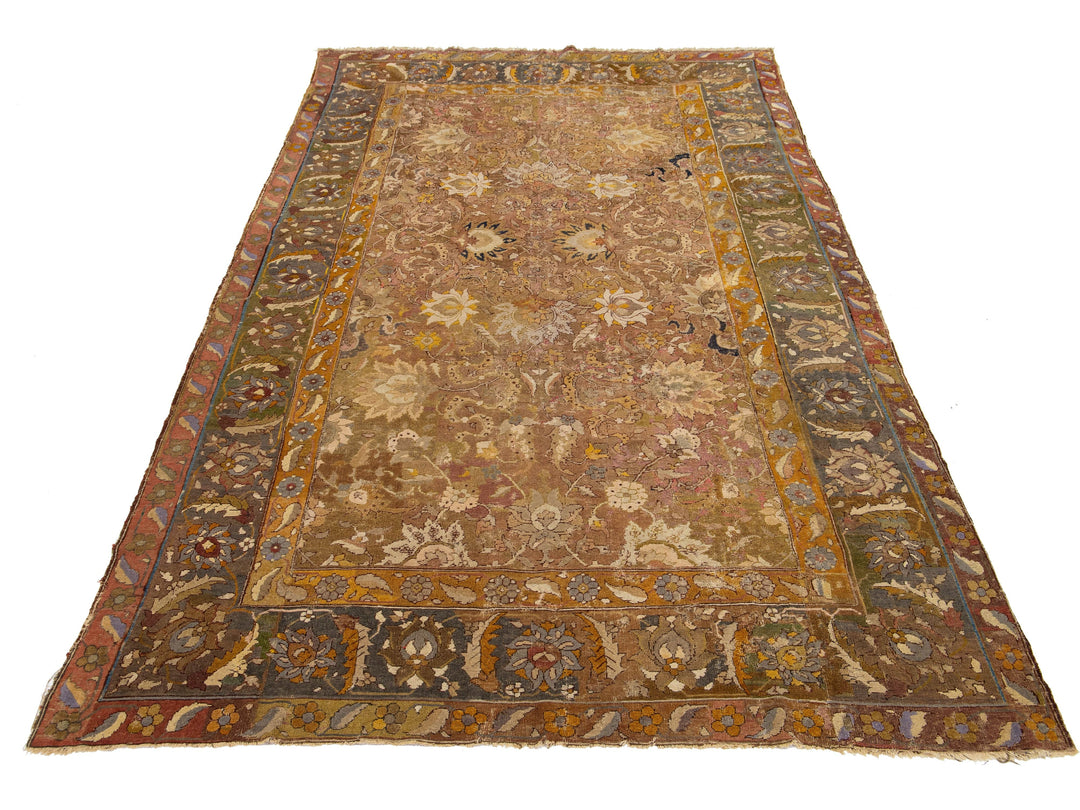 Antique Unique Persian Isfahan Wool Rug 7 X 12