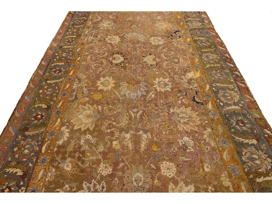 Antique Unique Persian Isfahan Wool Rug 7 X 12